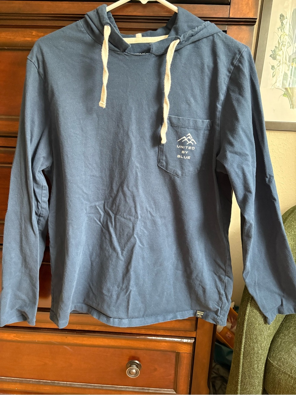 United By Blue Navy Hooded Crewneck T-Shirt with Chest Pocket